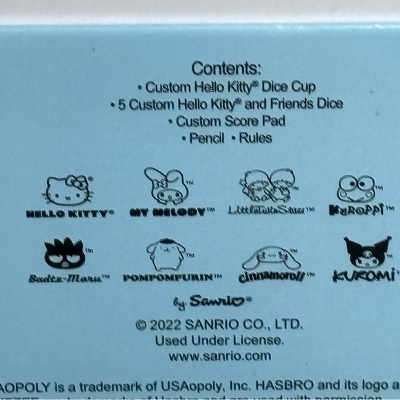 Hello Kitty Yahtzee Dice Game Limited Edition NEW - Picture 10 of 10